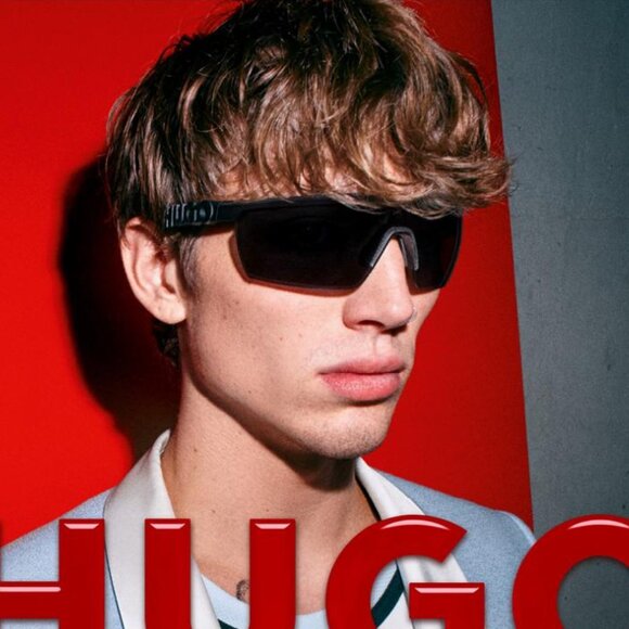 Hugo Boss HG 1284/S 0807 IR Shield Sunglasses - Black/Grey - Picture 2 of 10